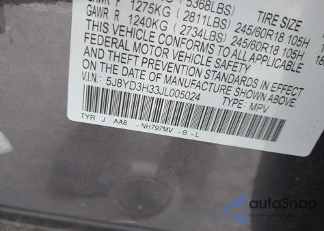2018 Acura Mdx from USA, damaged, VIN 5J8YD3H33JL005024